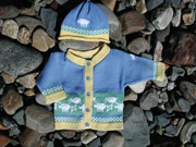 Image: Boy's Leaping Lamb Cardigan and Hat